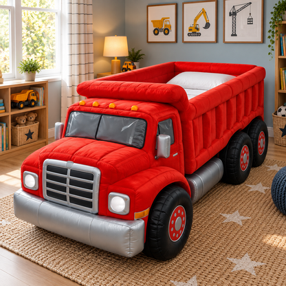 Plush Dump Truck Kids Bed