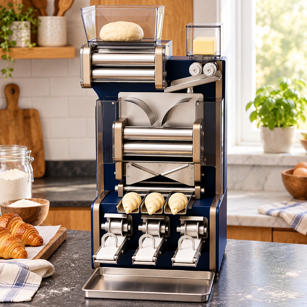 Three-Lane Countertop Pastry Forming Machine