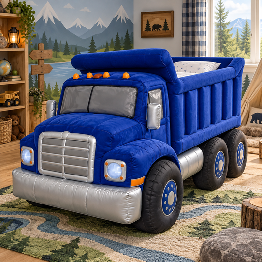 Plush Dump Truck Kids Bed