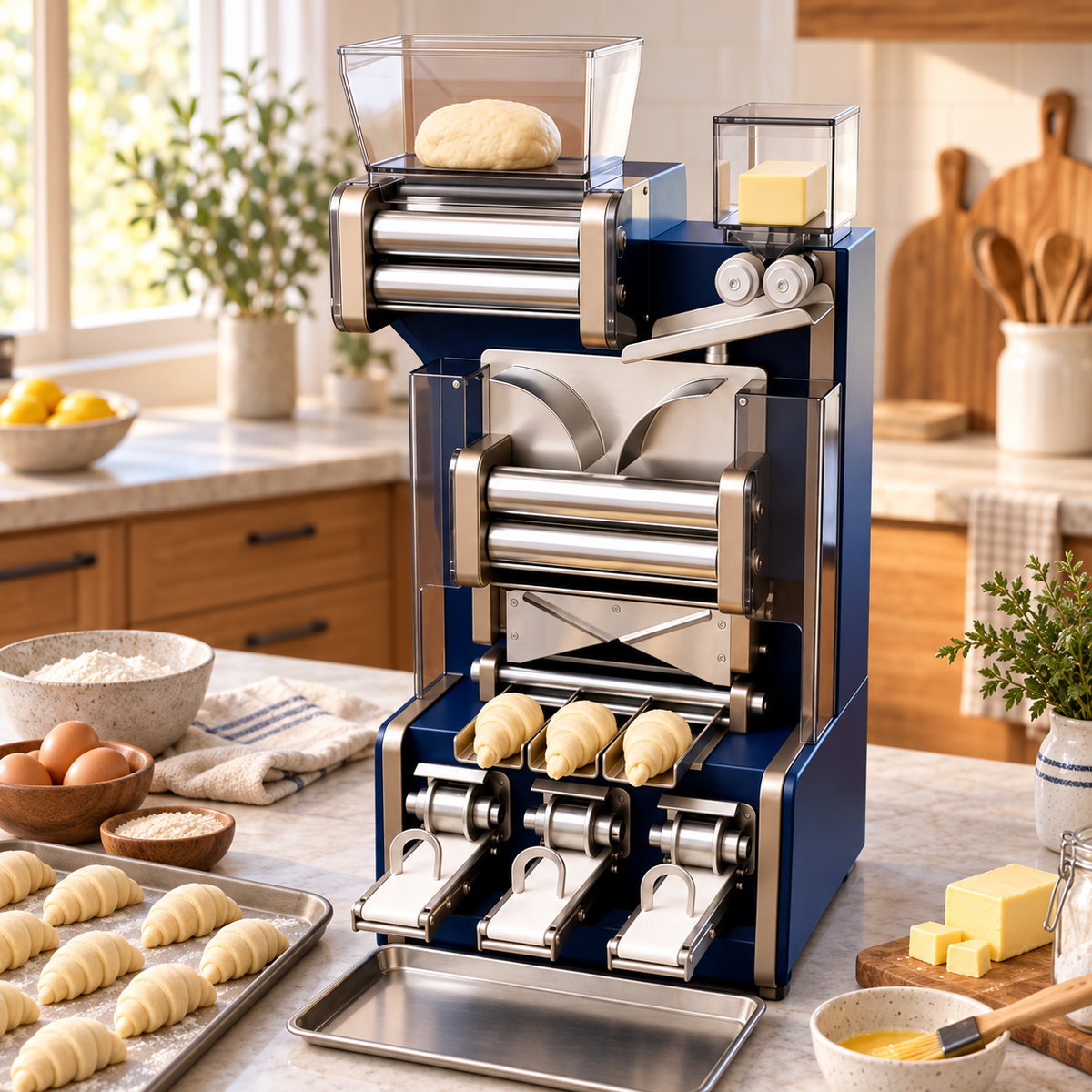 Three-Lane Countertop Pastry Forming Machine