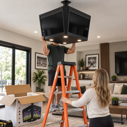 Ceiling-Mounted Multi-Screen Sports Viewing System