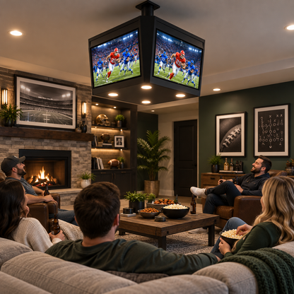 Ceiling-Mounted Multi-Screen Sports Viewing System