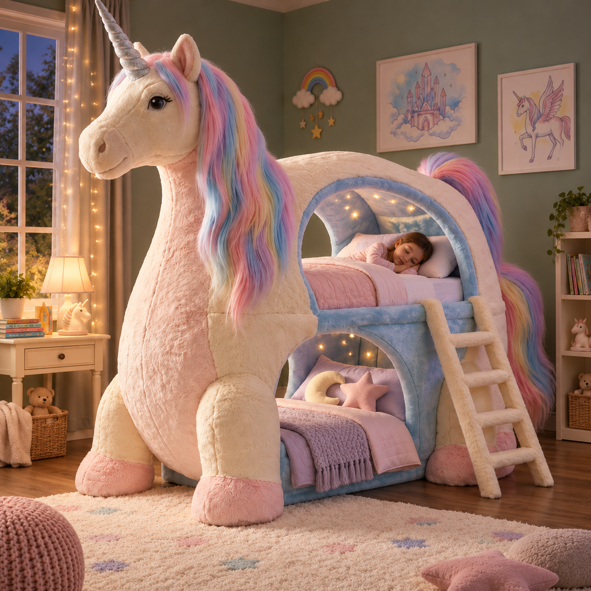 Giant Unicorn Bunk Bed