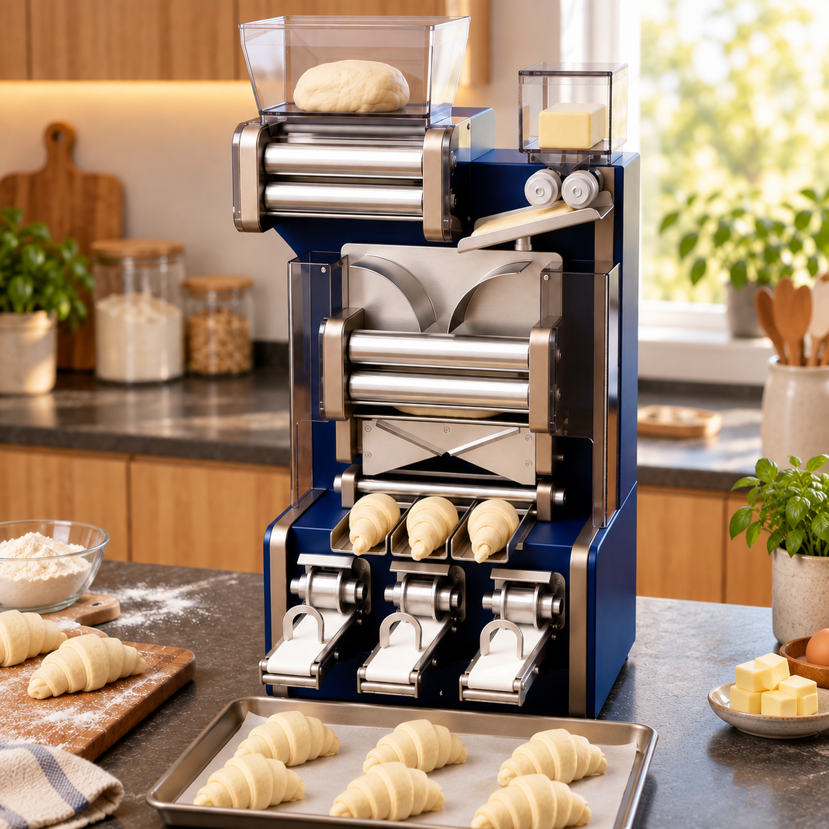 Automatic Croissant Dough Laminating &amp; Forming Machine
